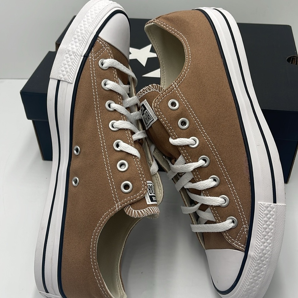 Converse Men’s Brown and White Chuck Taylor All Star Low-Top Sneaker - Hot Tea - Picture 11 of 16